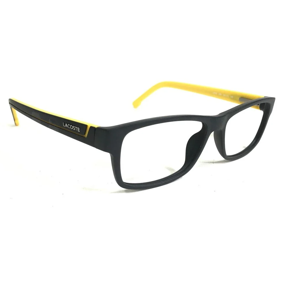 Lacoste Eyeglasses Frames L2707 002 Black Yellow Rectangular Full Rim 53-15-145